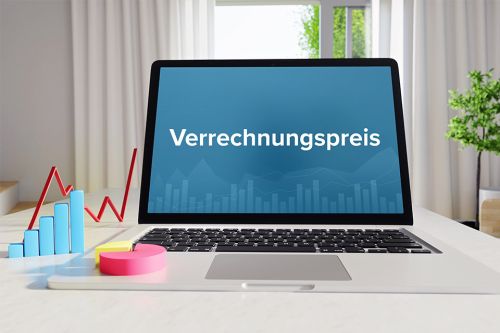 Verrechnungspreise - Schriftzug auf PC